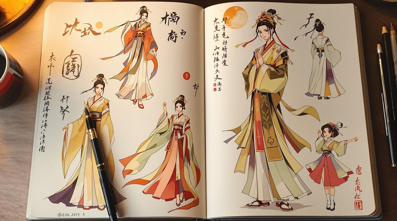 天堂漫画番友圈：【手绘】用词牌为灵感画了一组动漫角色设计